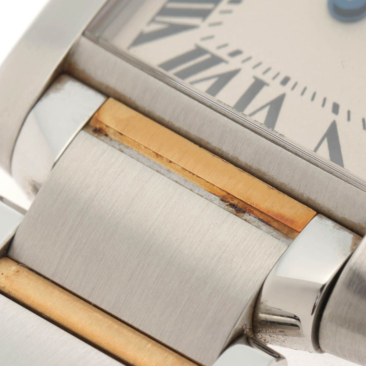 Cartier Tank Francaise SM Ivory 18k Yellow Gold Stainless Steel Quartz Watch — view 7