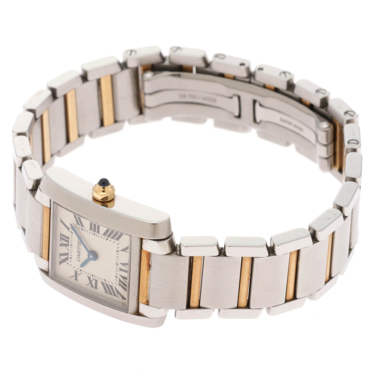 Cartier Tank Francaise SM Ivory 18k Yellow Gold Stainless Steel Quartz Watch — view 3