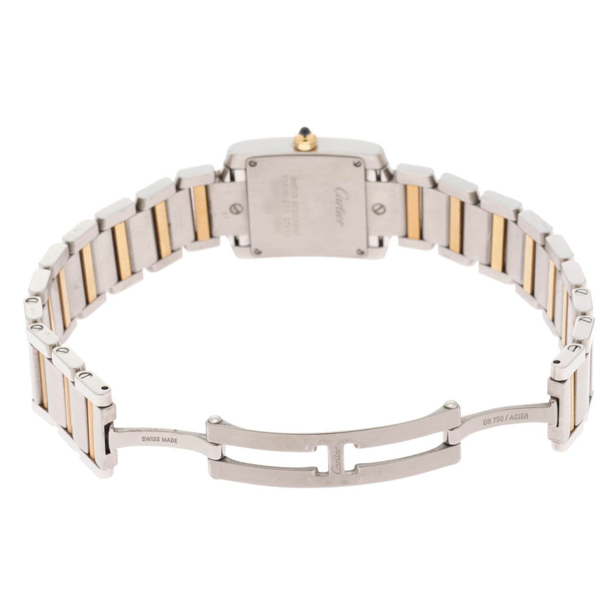 Cartier Tank Francaise SM Ivory 18k Yellow Gold Stainless Steel Quartz Watch — view 4