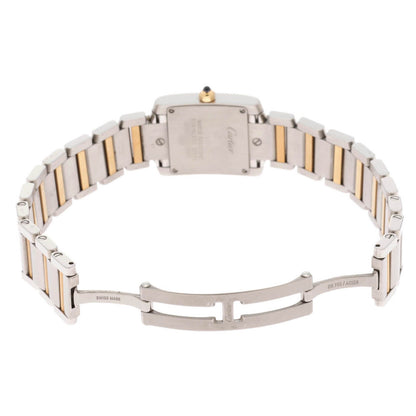 Cartier Tank Francaise SM Ivory 18k Yellow Gold Stainless Steel Quartz Watch — view 4