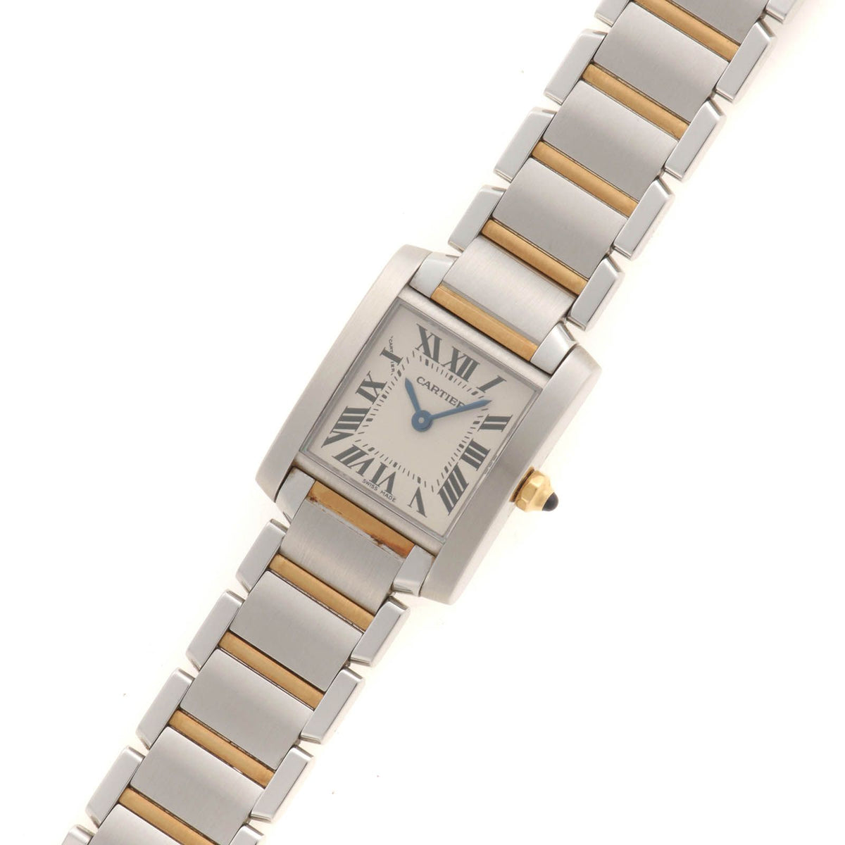 Cartier Tank Francaise SM Ivory 18k Yellow Gold Stainless Steel Quartz Watch — view 2