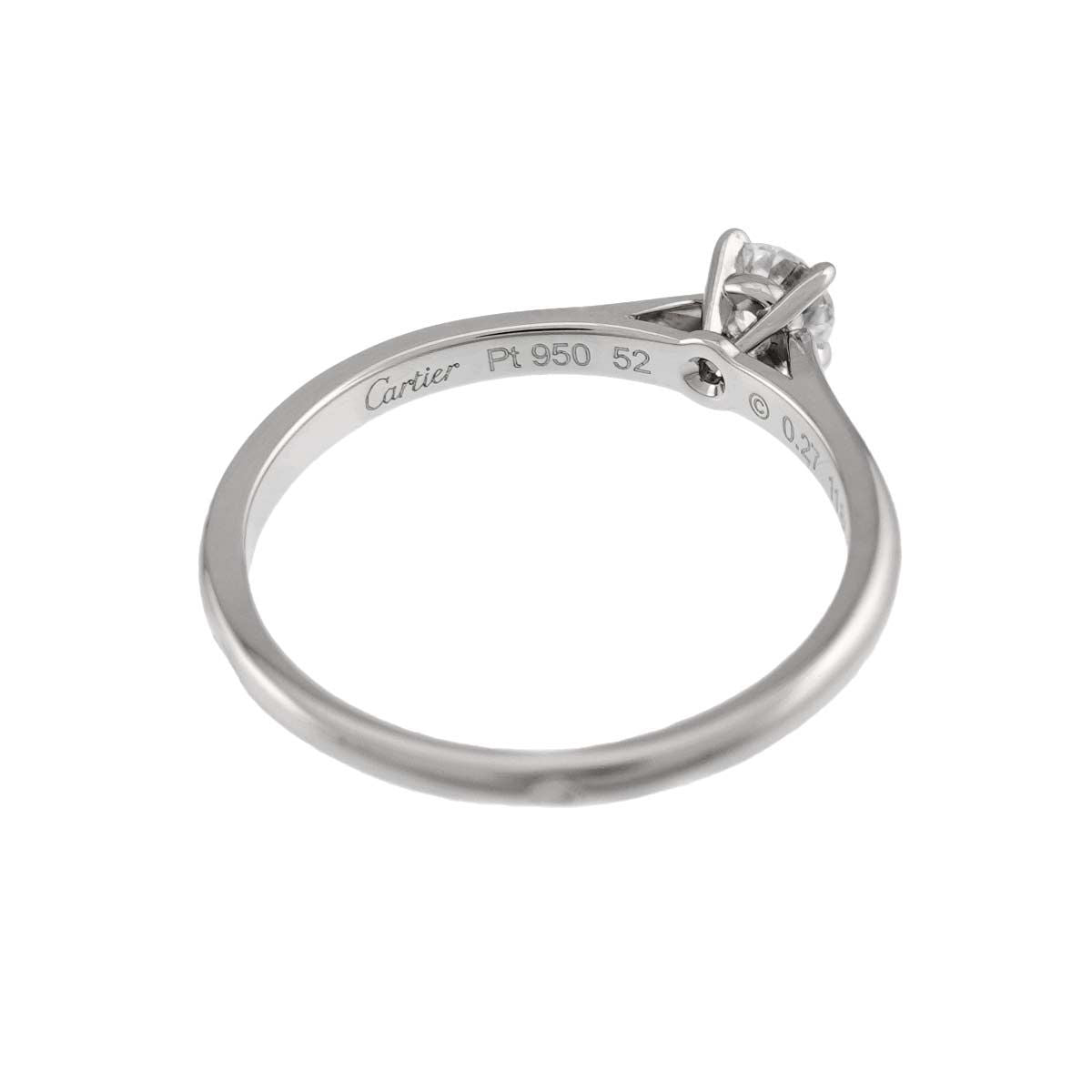 Cartier 1895 Solitaire Diamond 52 Ring Platinum — view 3