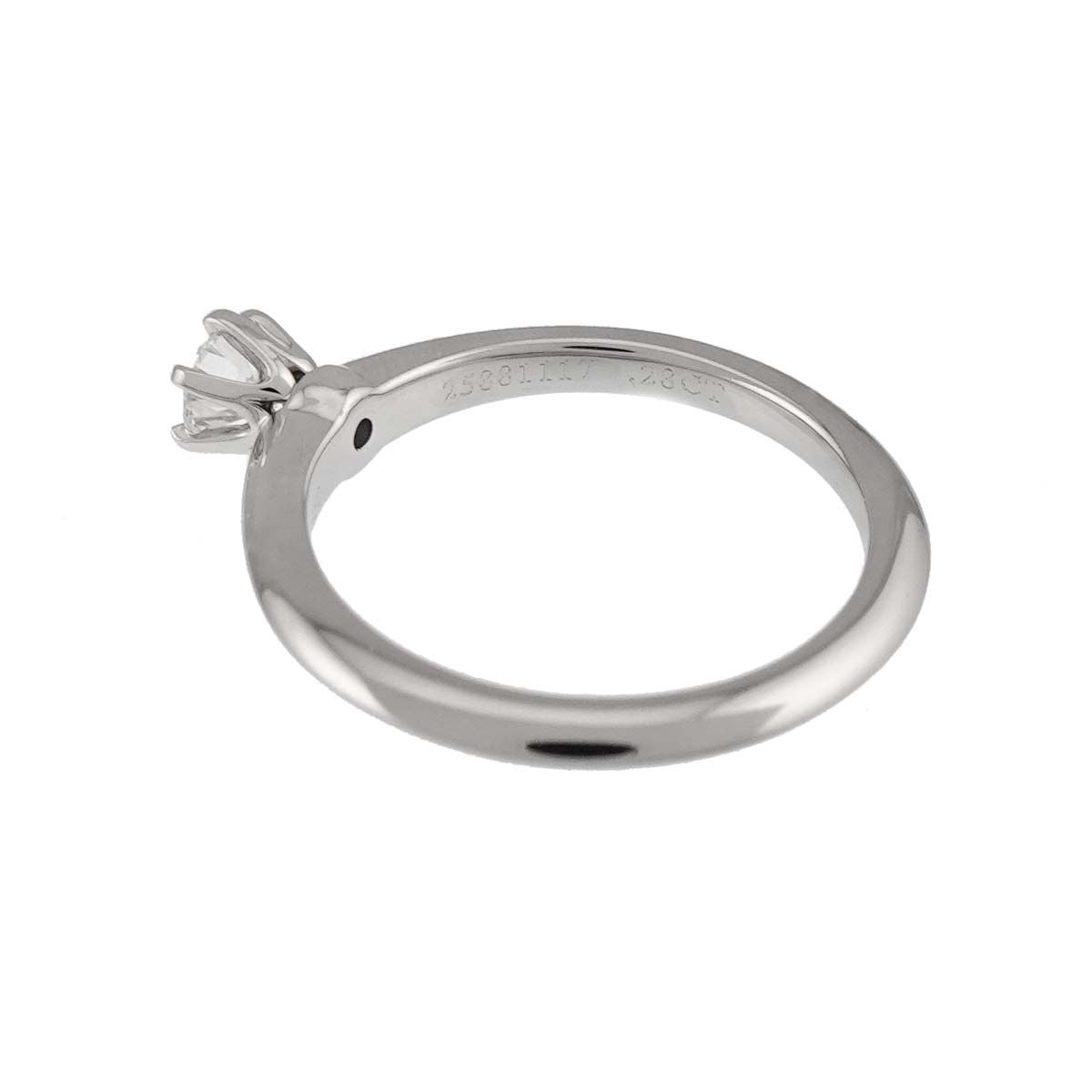 Tiffany & Co Solitaire Diamond I EX Ring Platinum — view 4