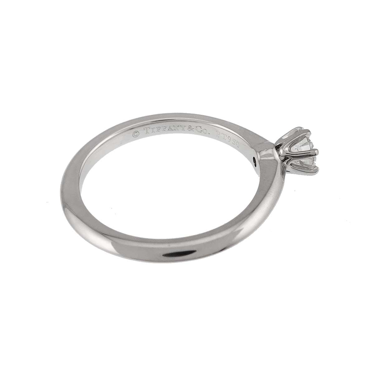 Tiffany & Co Solitaire Diamond I EX Ring Platinum — view 3