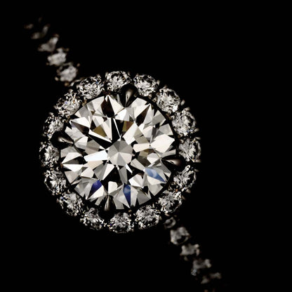 Harry Winston Round Micropave Diamond Ring Pt — view 6