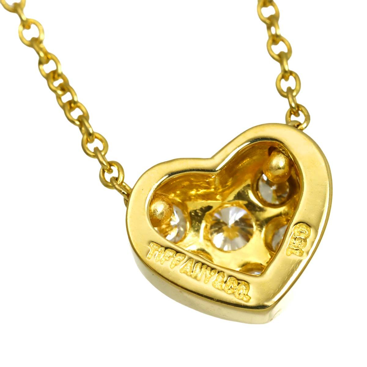 Tiffany & Co Pave Heart Diamond Necklace 41 18k Yellow Gold — view 4