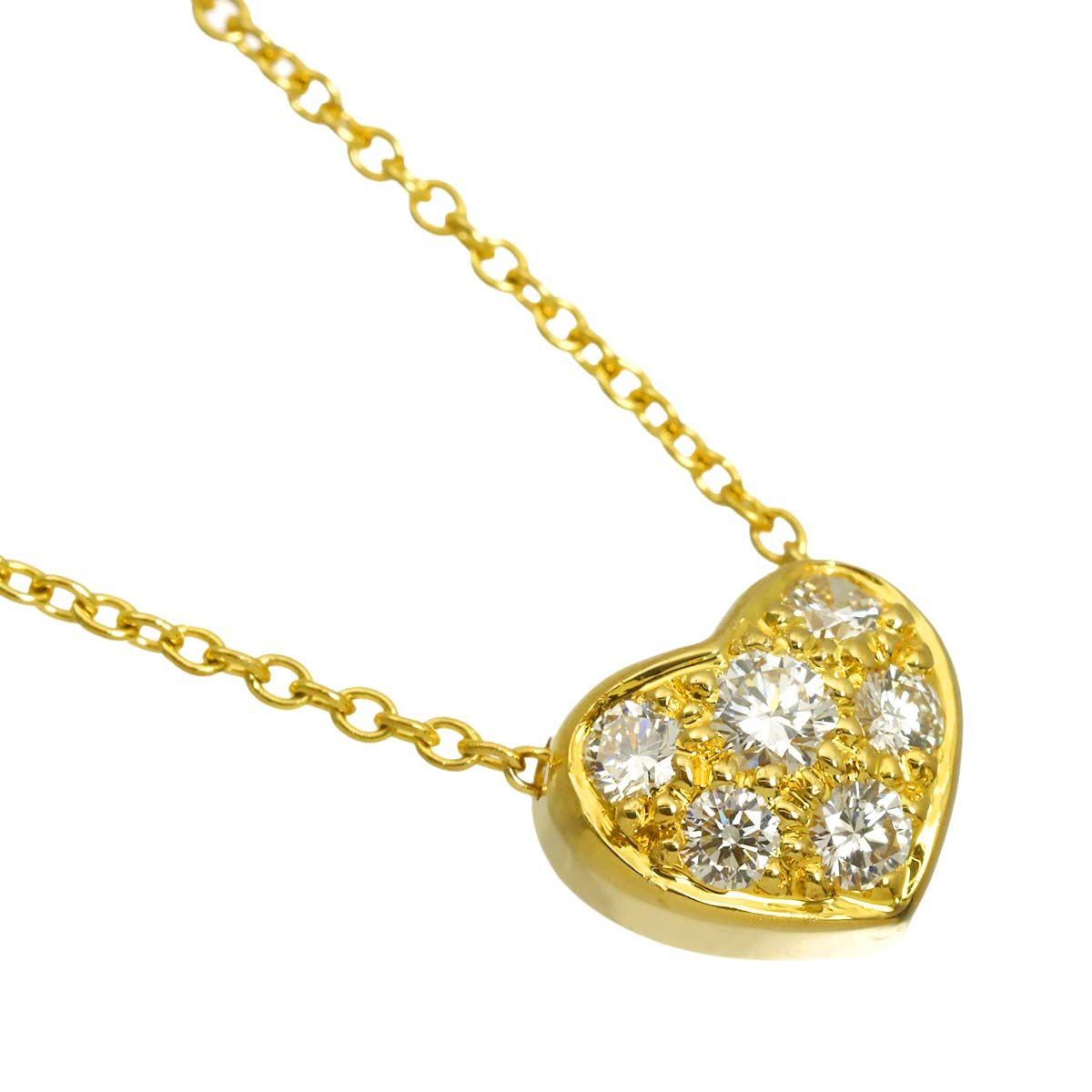 Tiffany & Co Pave Heart Diamond Necklace 41 18k Yellow Gold — view 3