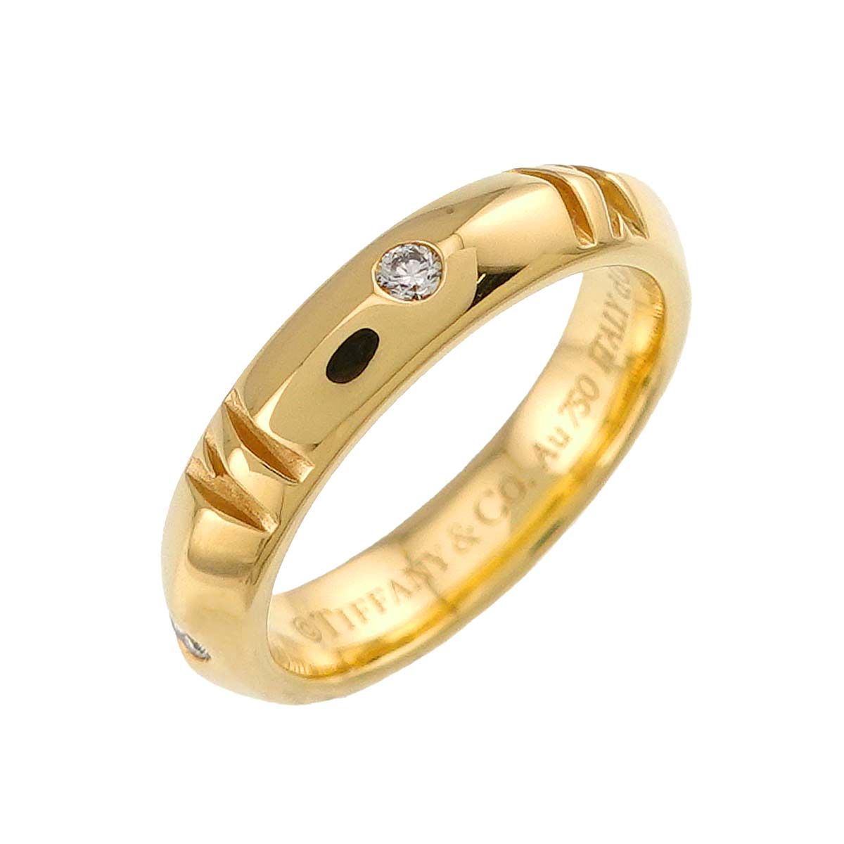 Tiffany & Co Atlas Closed Narrow Ring Diamond 18k Yellow Gold 750 — view 5