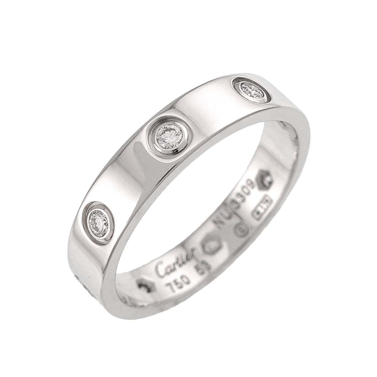 Cartier Mini Love 53 Full Diamond Ring 18k White Gold — view 4