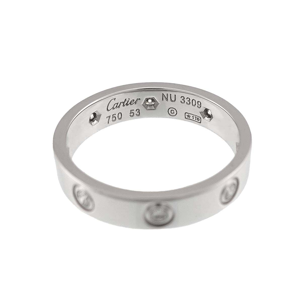 Cartier Mini Love 53 Full Diamond Ring 18k White Gold — view 3
