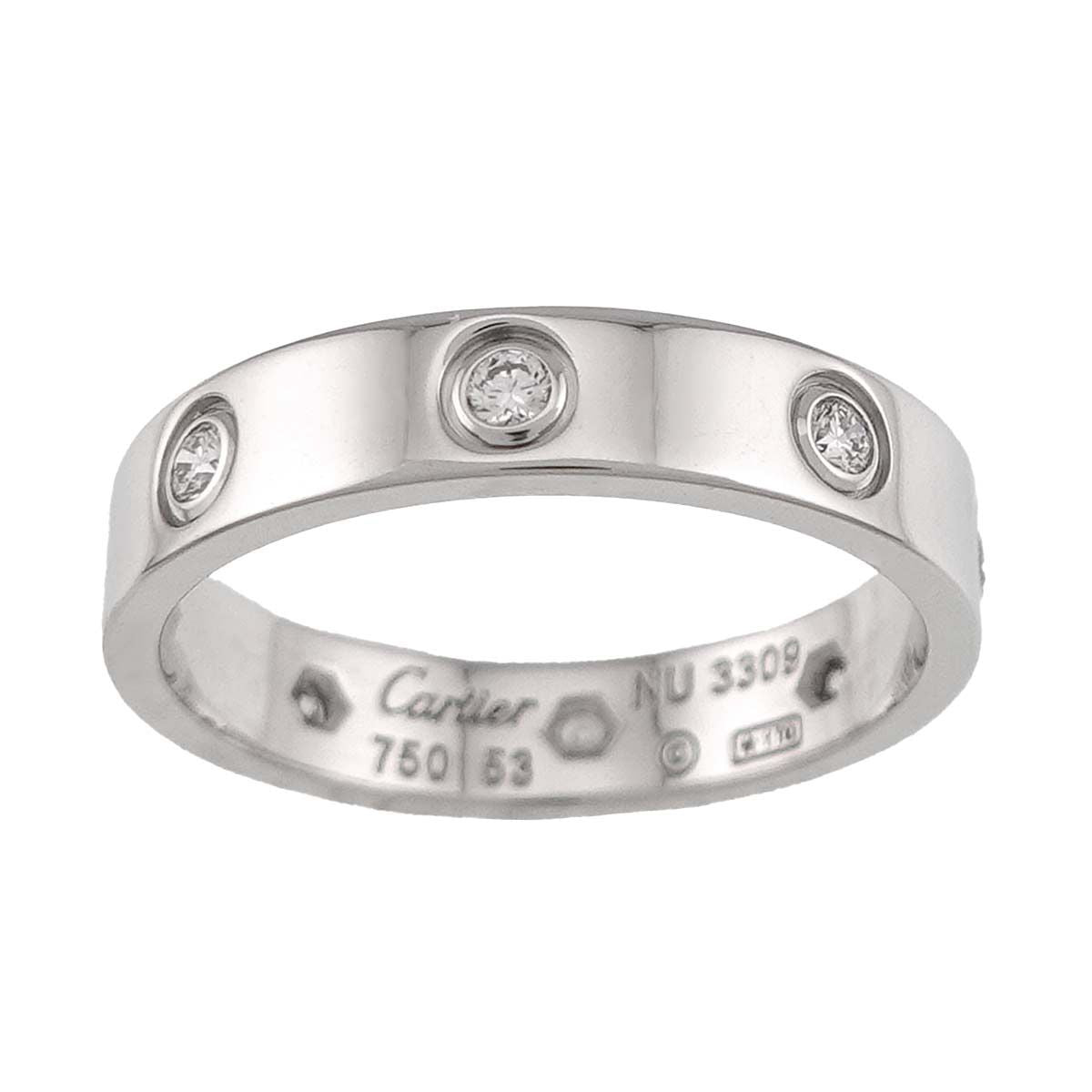 Cartier Mini Love 53 Full Diamond Ring 18k White Gold — view 2