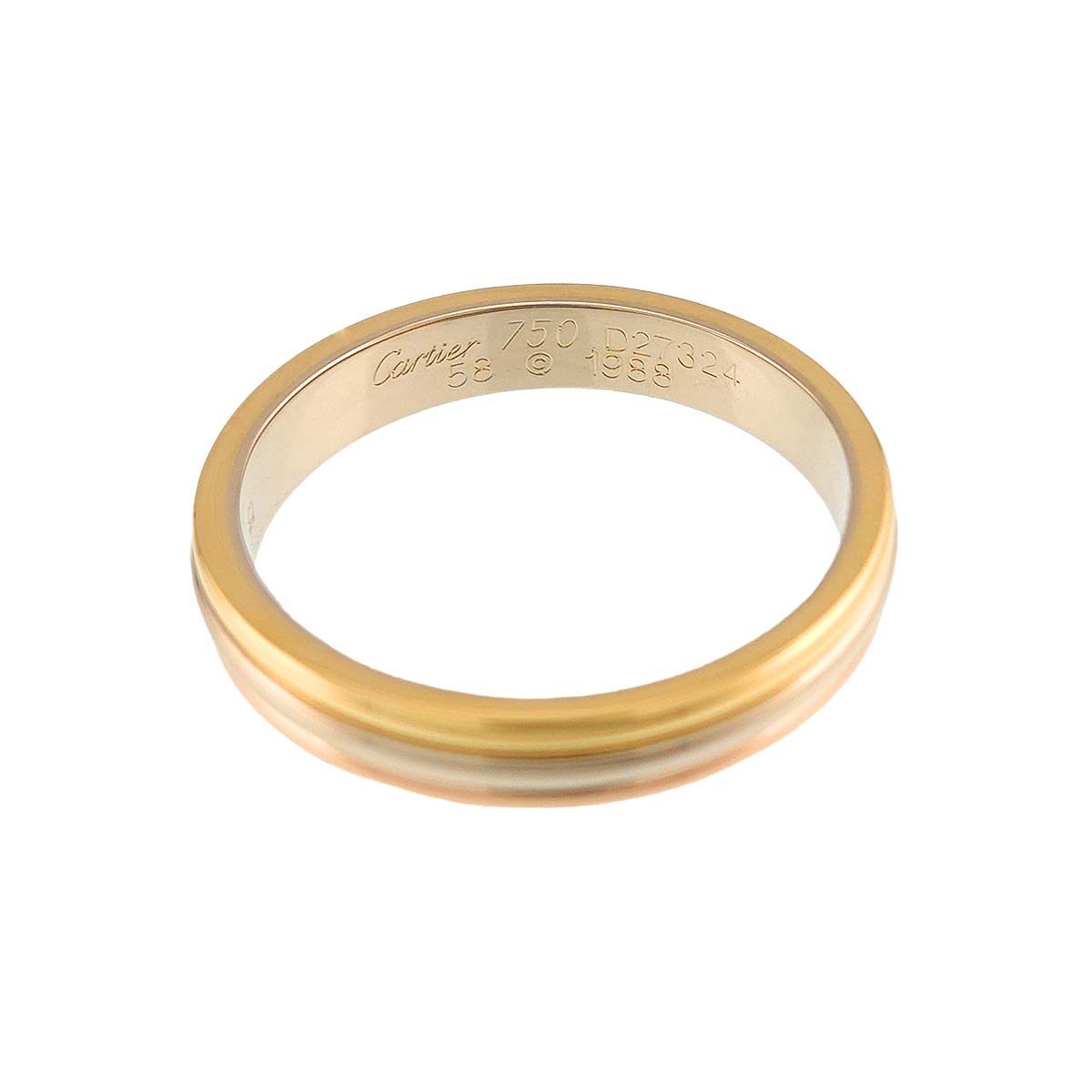 Cartier Vendome 58 Ring 18k Yellow Gold WG PG Three 750 — view 3
