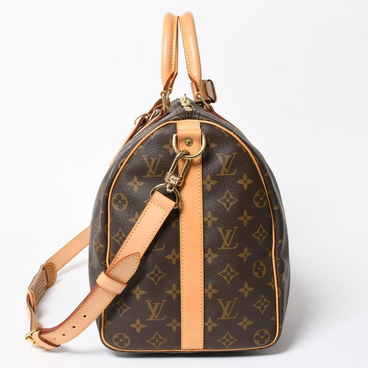 Louis Vuitton Boston Bag Keepall Bandouliere 45 Monogram Brown Gold — view 4