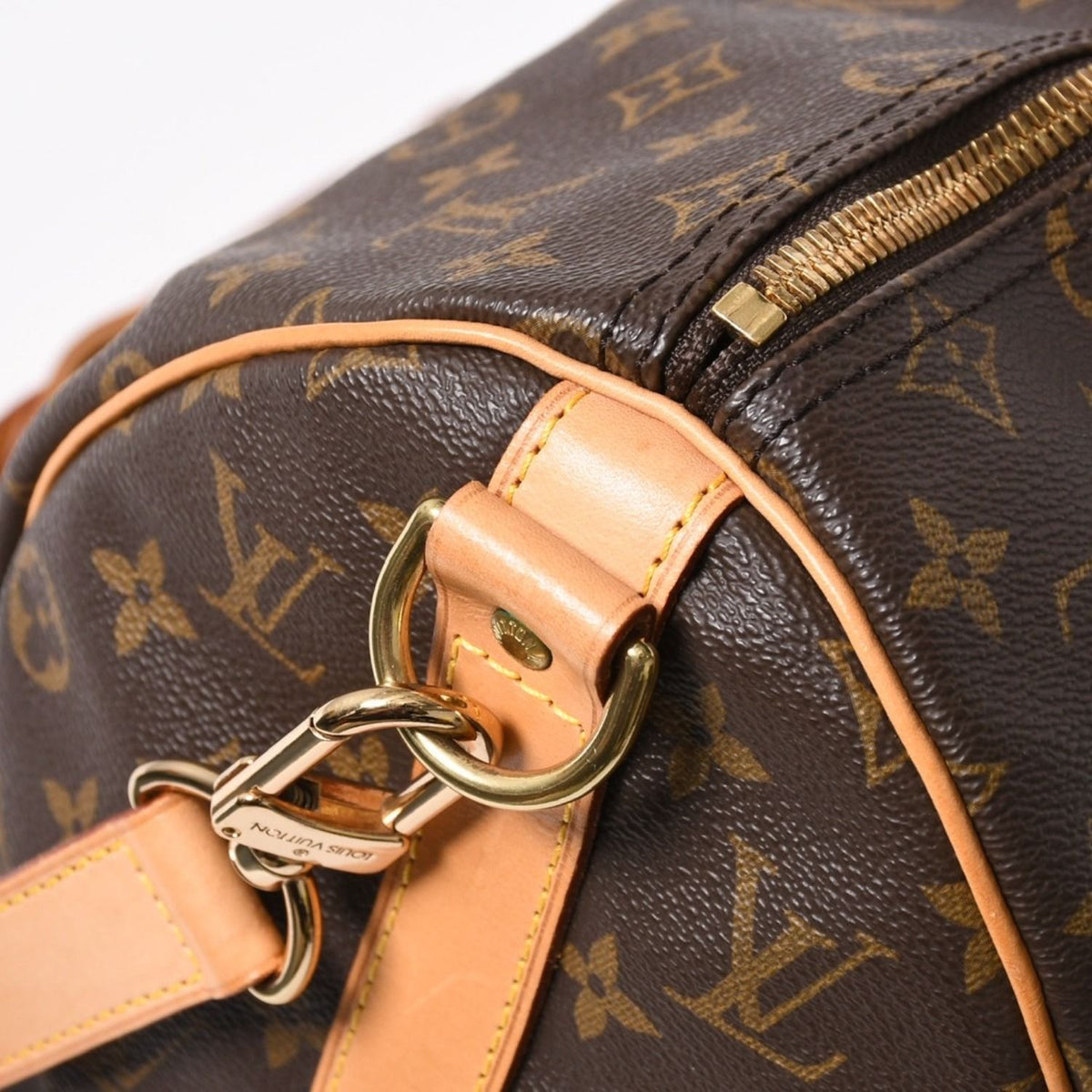 Louis Vuitton Boston Bag Keepall Bandouliere 45 Monogram Brown Gold — view 5