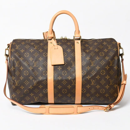 Louis Vuitton Boston Bag Keepall Bandouliere 45 Monogram Brown Gold