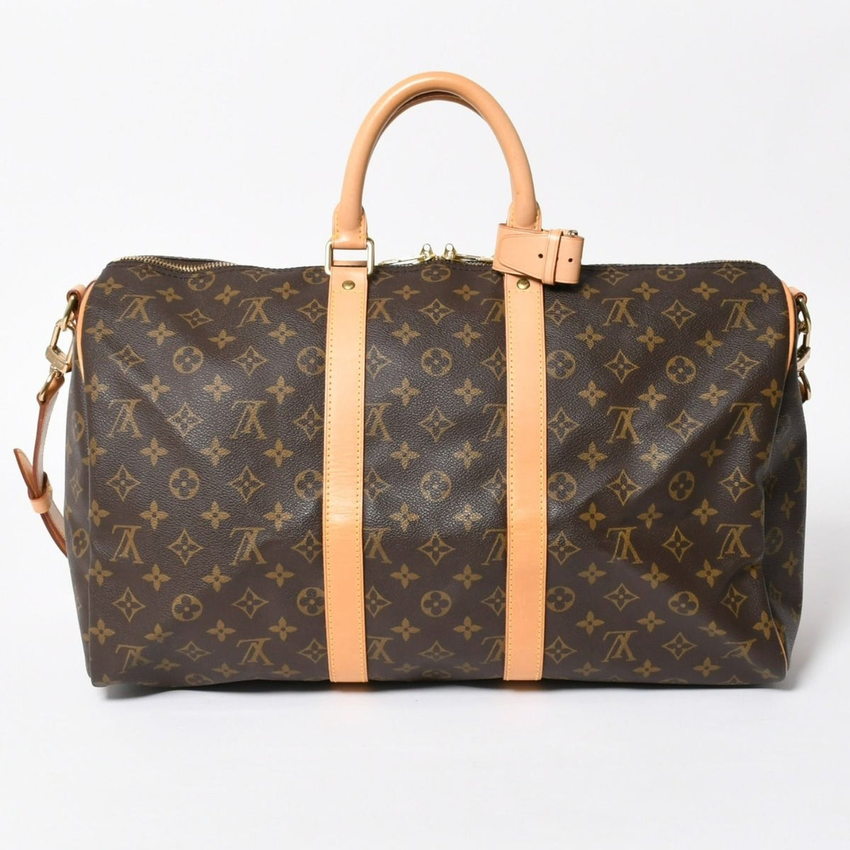 Louis Vuitton Boston Bag Keepall Bandouliere 45 Monogram Brown Gold — view 2