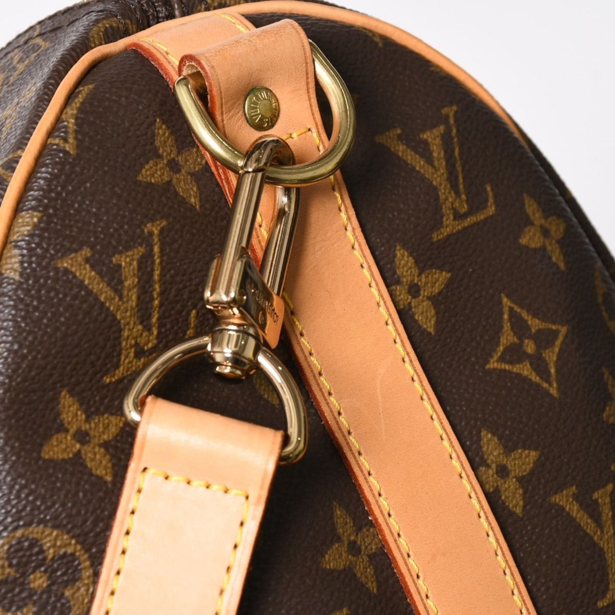 Louis Vuitton Boston Bag Keepall Bandouliere 45 Monogram Brown Gold — view 6