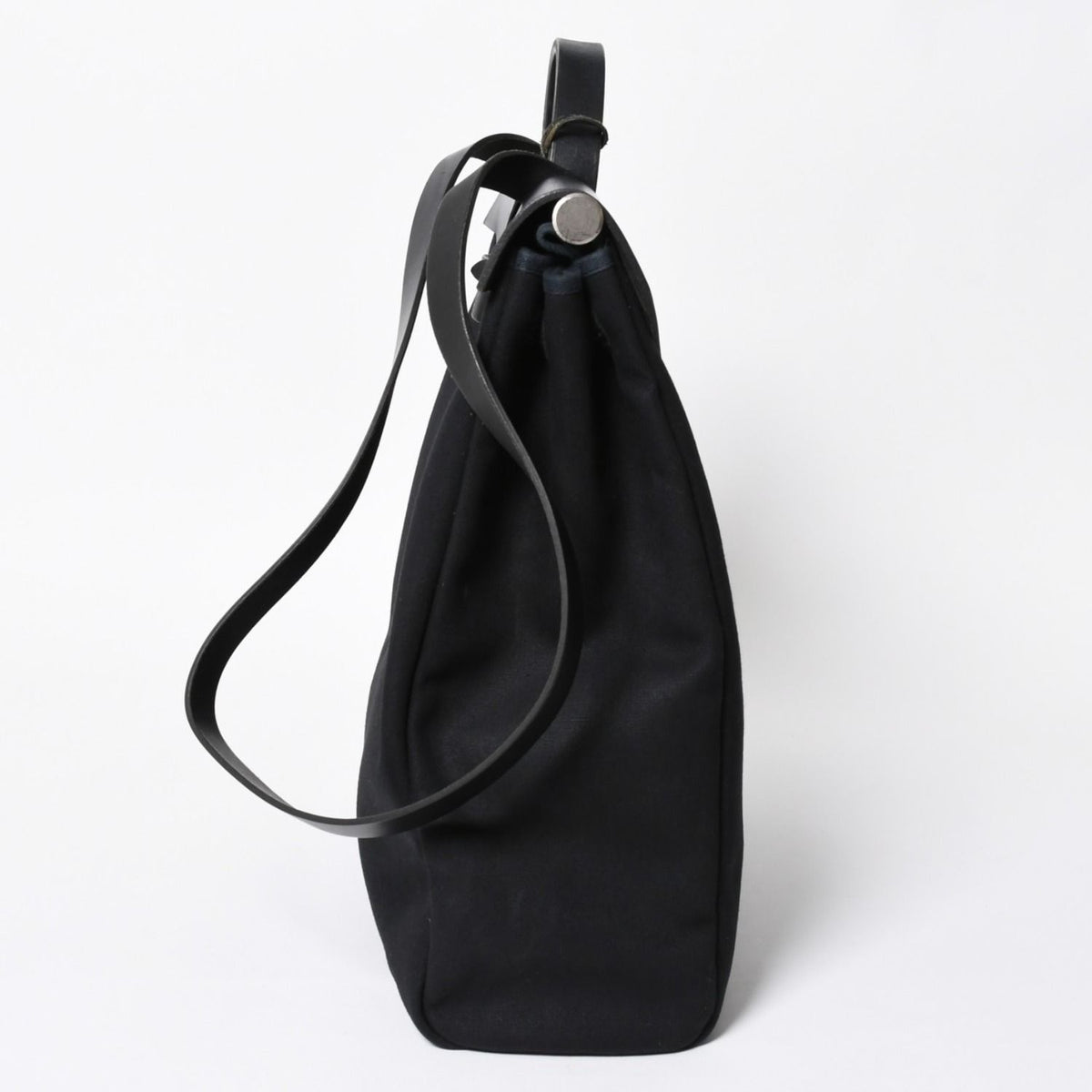 Hermes Herbag MM 2-Way Shoulder Bag Toile Calfskin Black Silver — view 4