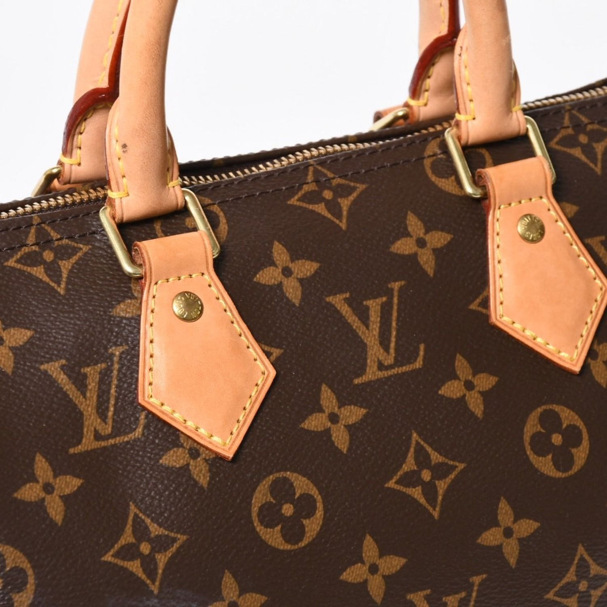 Louis Vuitton Speedy 25 Handbag Monogram Vachetta Leather Brown Gold — view 6