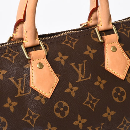 Louis Vuitton Speedy 25 Handbag Monogram Vachetta Leather Brown Gold — view 6