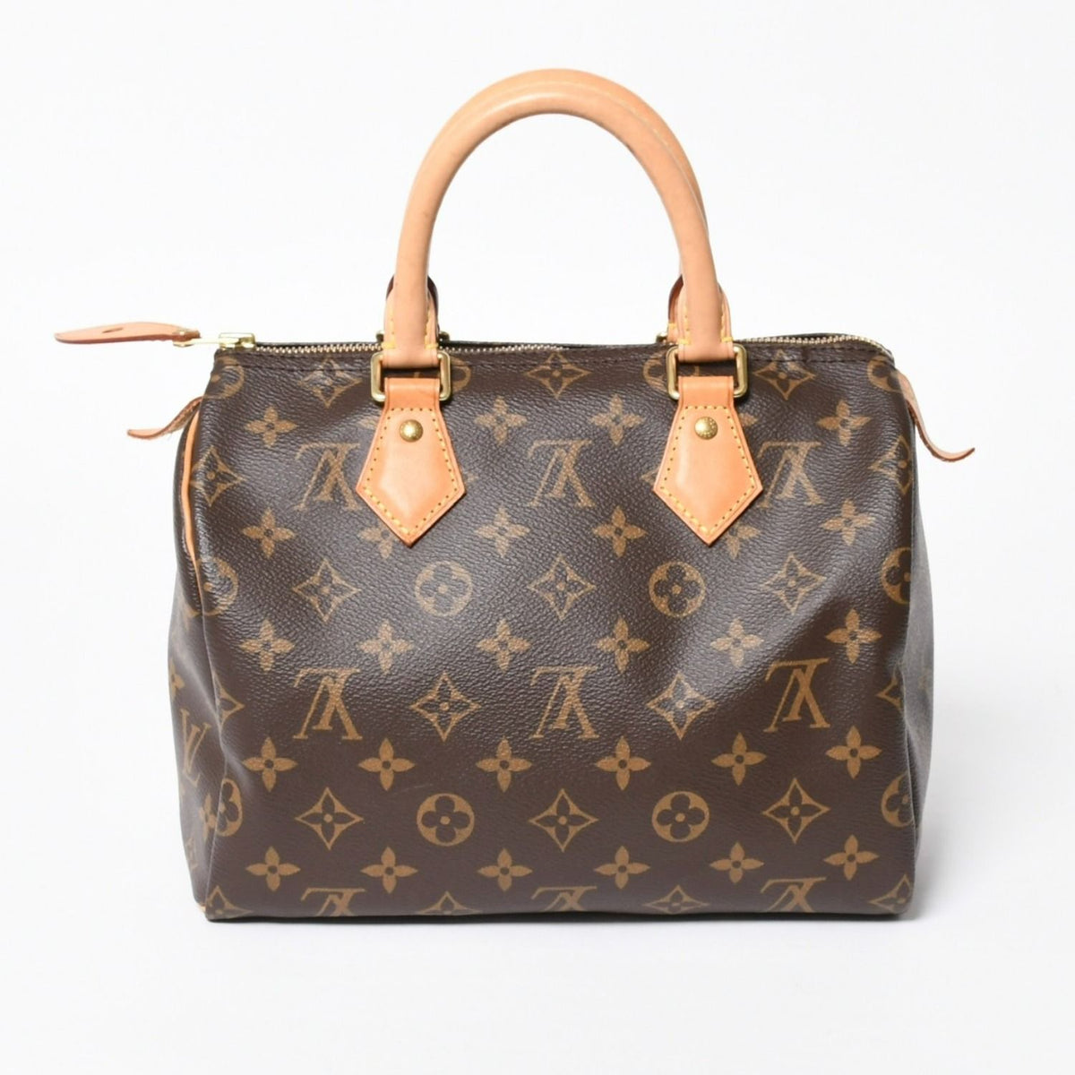 Louis Vuitton Speedy 25 Handbag Monogram Vachetta Leather Brown Gold — view 2