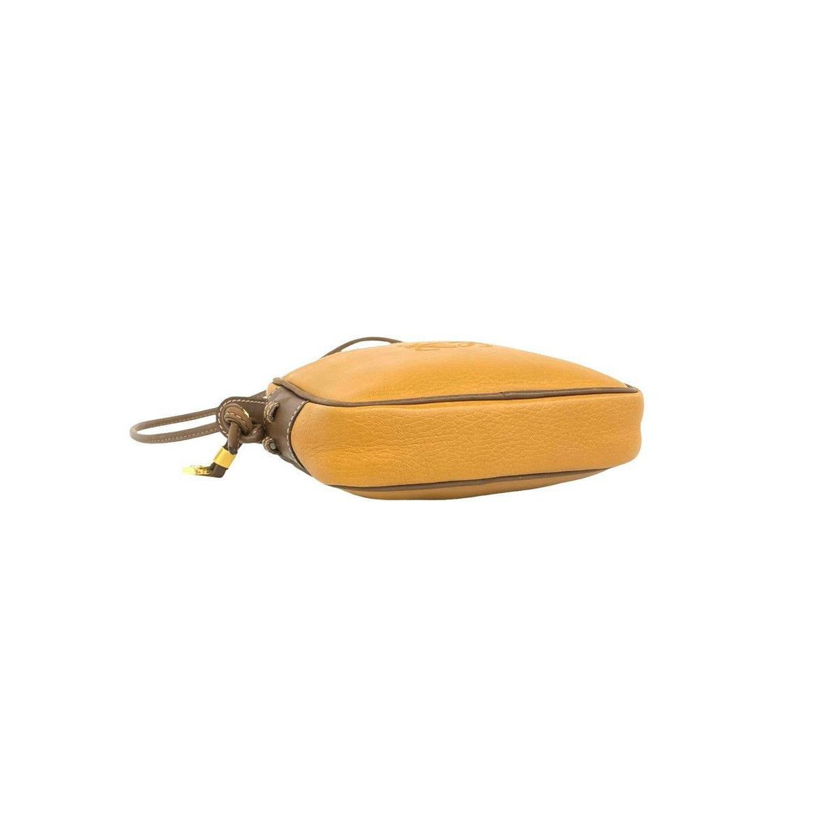 Loewe Vintage Anagram Logo Stamp Leather Mini Shoulder Bag Pochette Brown Camel — view 7