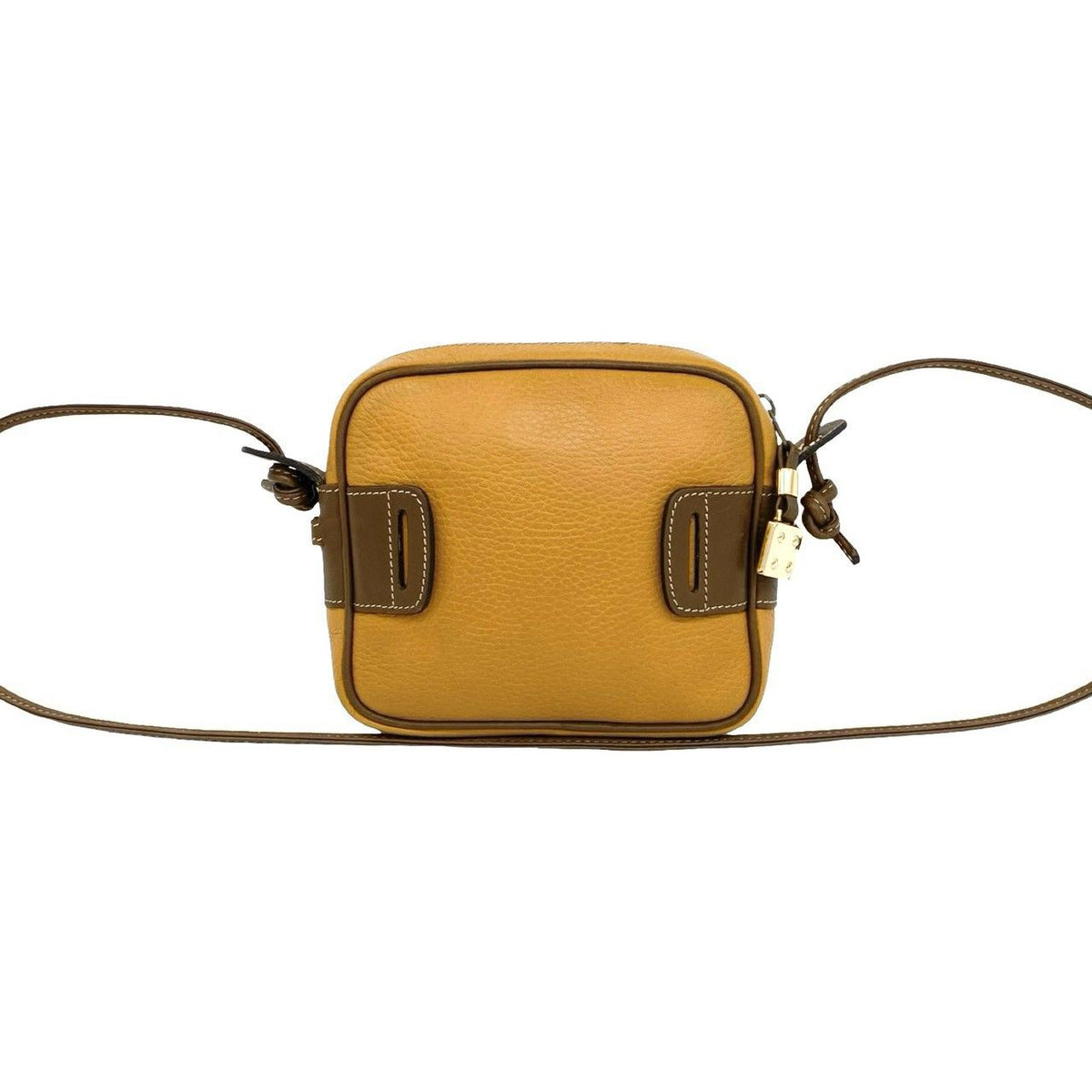 Loewe Vintage Anagram Logo Stamp Leather Mini Shoulder Bag Pochette Brown Camel — view 3