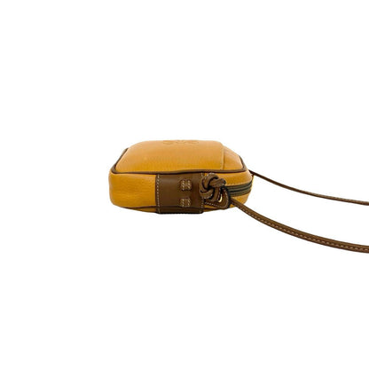Loewe Vintage Anagram Logo Stamp Leather Mini Shoulder Bag Pochette Brown Camel — view 6
