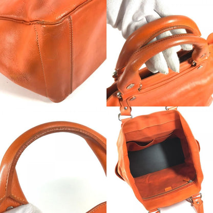 Celine Tote Boogie Large Shoulder Bag Leather Orange — view 7