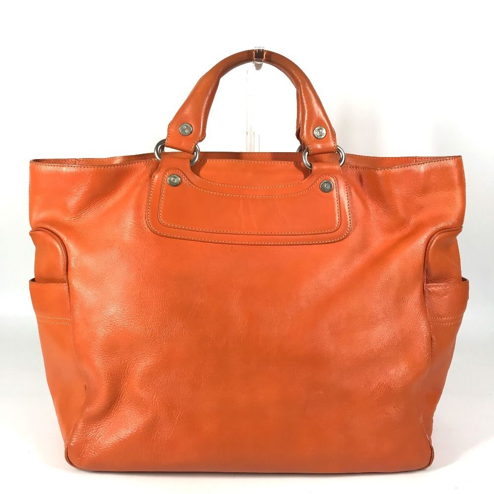Celine Tote Boogie Large Shoulder Bag Leather Orange — view 2