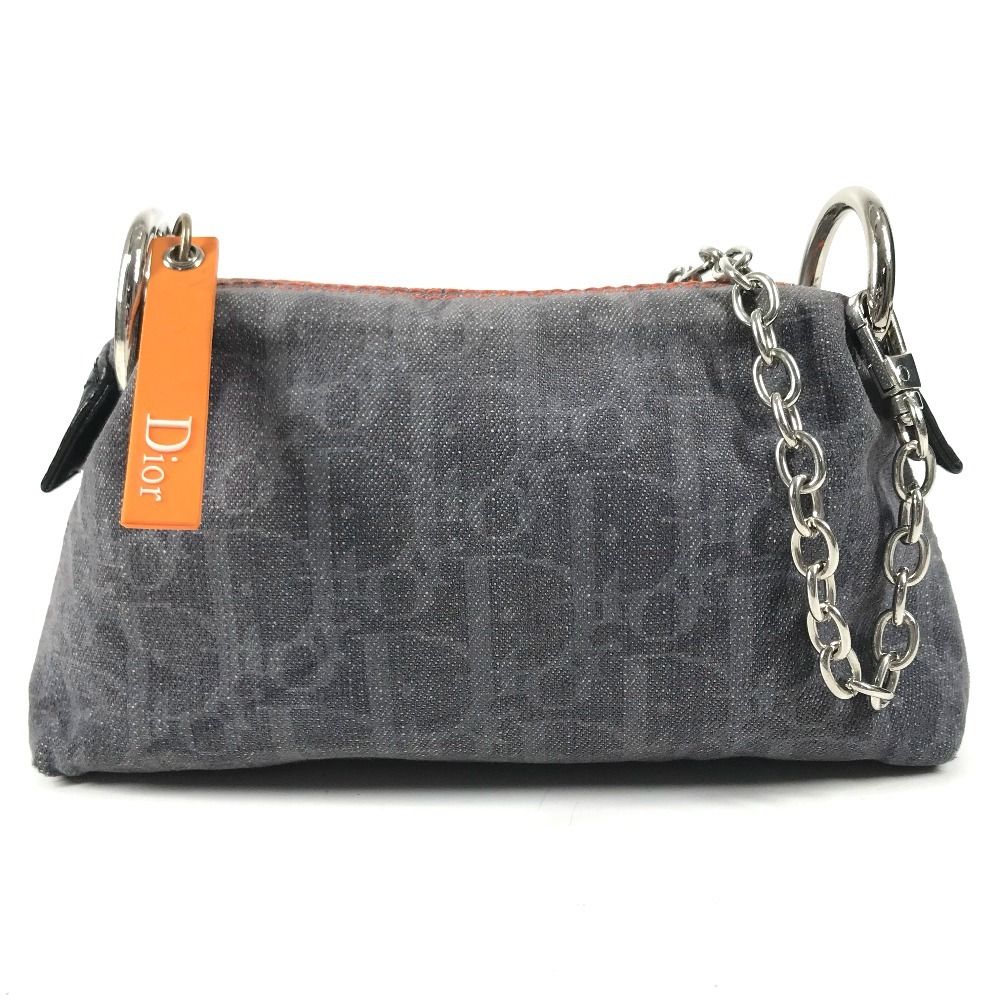 Dior Makeup Pouch Logo Denim Flight Trotter Navy