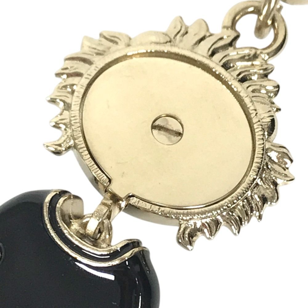 Chanel Key Holder Lion Camellia Logo Animal Rhinestone 22P Metal Black — view 7