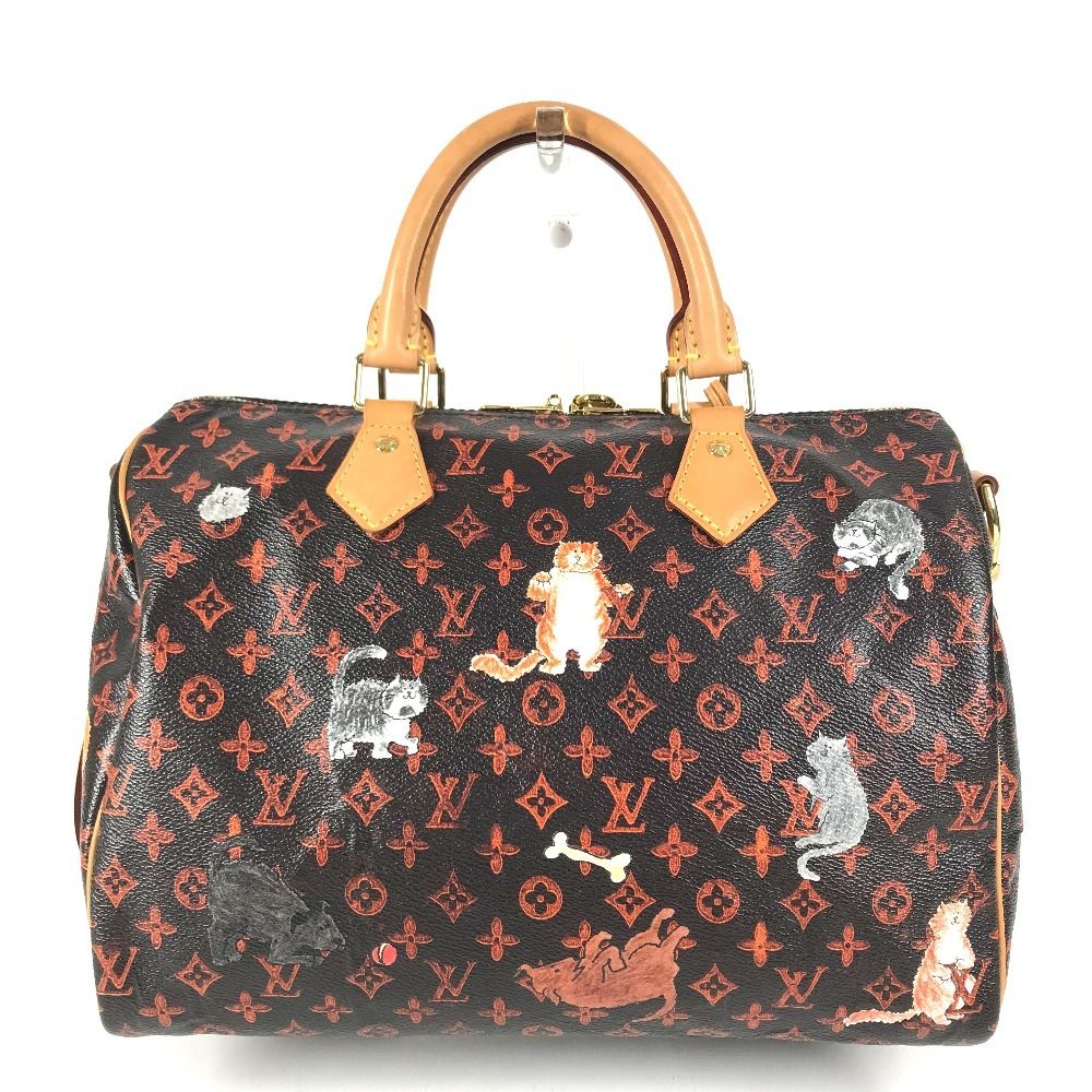 Louis Vuitton Handbag Speedy Bandouliere Monogram Cat Glam Cat Canvas Brown — view 3