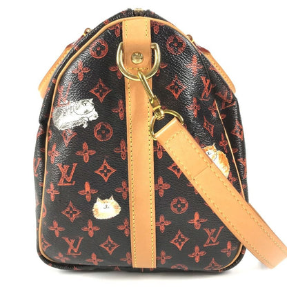 Louis Vuitton Handbag Speedy Bandouliere Monogram Cat Glam Cat Canvas Brown — view 5