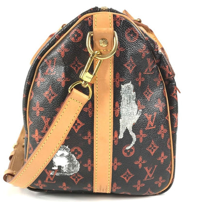 Louis Vuitton Handbag Speedy Bandouliere Monogram Cat Glam Cat Canvas Brown — view 4