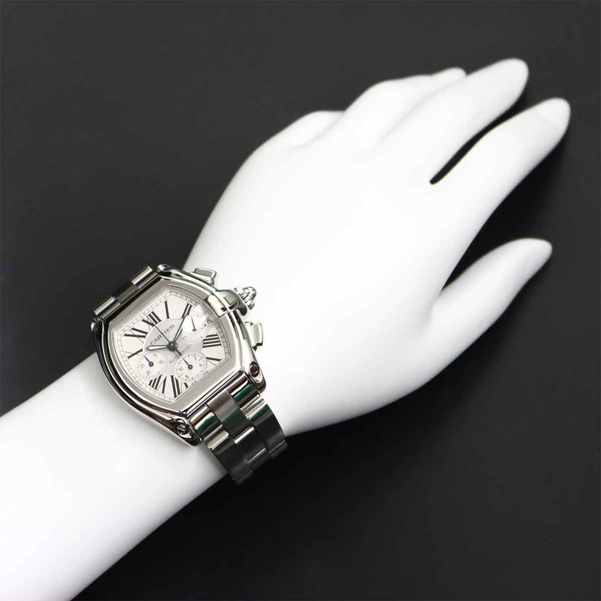 Cartier Roadster Chronograph Watch Date Silver Automatic — view 3
