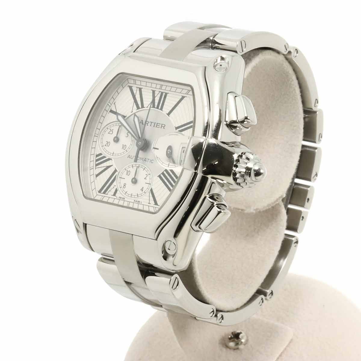 Cartier Roadster Chronograph Watch Date Silver Automatic — view 2