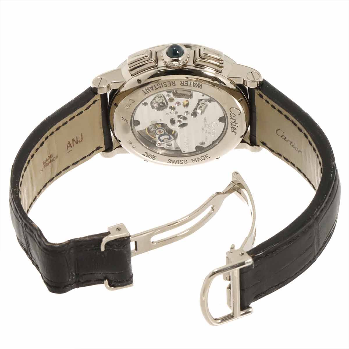 Cartier Rotonde de Chronograph Watch Silver 18k White Gold Manual Wind — view 5