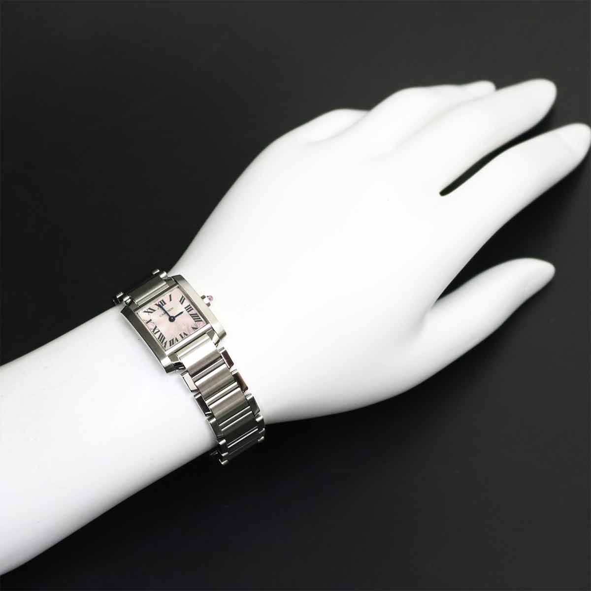 Cartier Tank Francaise SM Christmas Limited Watch Silver Pink Quartz — view 4