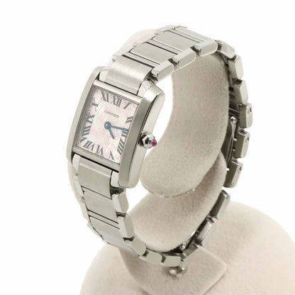 Cartier Tank Francaise SM Christmas Limited Watch Silver Pink Quartz — view 3