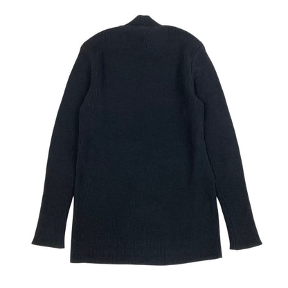 Saint Laurent High Neck Knit Sweater Cassandra Rib Black Wool M — view 2