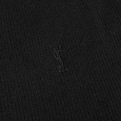 Saint Laurent High Neck Knit Sweater Cassandra Rib Black Wool M — view 5