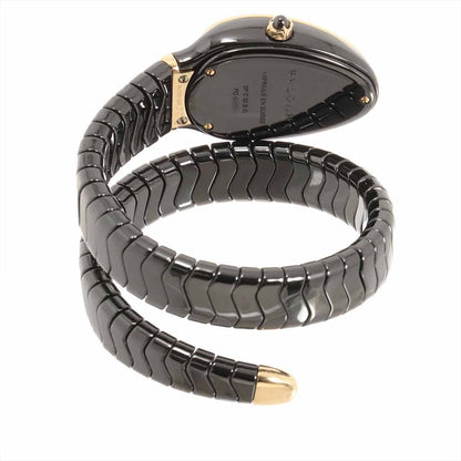 Bvlgari Serpenti Combination Watch Ceramic Diamond Bezel 18k Pink Gold Quartz — view 5