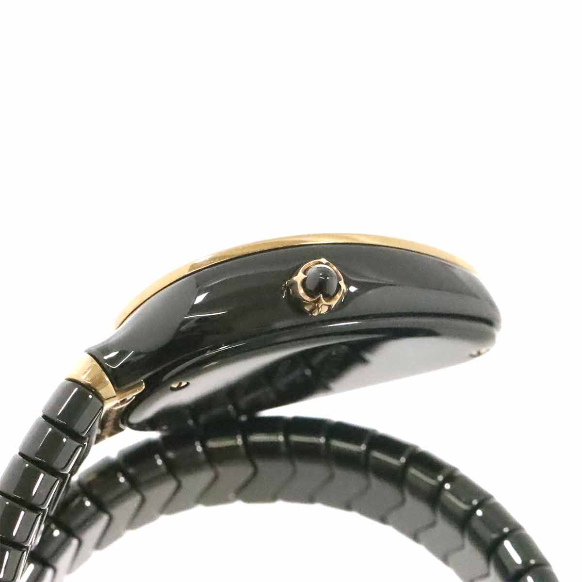 Bvlgari Serpenti Combination Watch Ceramic Diamond Bezel 18k Pink Gold Quartz — view 6