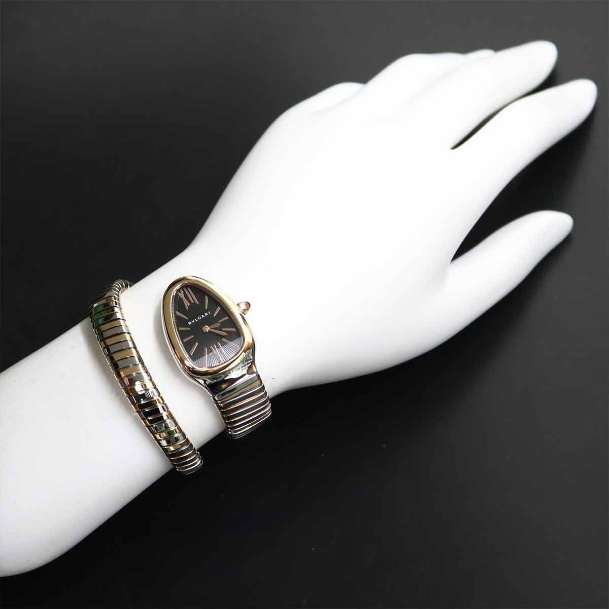 Bvlgari Serpenti Tubogas Watch Black 18k Pink Gold Quartz — view 4