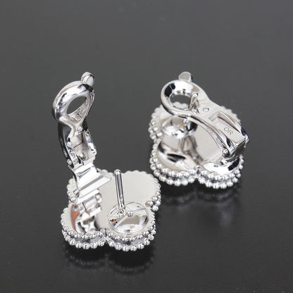 Van Cleef & Arpels Guilloche Earrings 18k White Gold Box and Paper — view 4