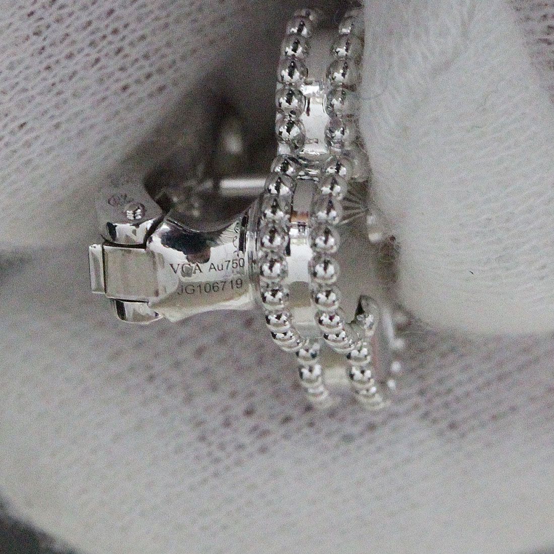 Van Cleef & Arpels Guilloche Earrings 18k White Gold Box and Paper — view 6