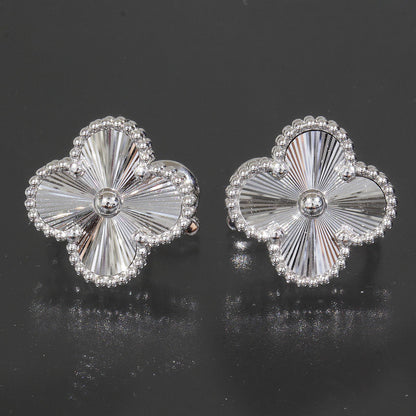 Van Cleef & Arpels Guilloche Earrings 18k White Gold Box and Paper — view 2