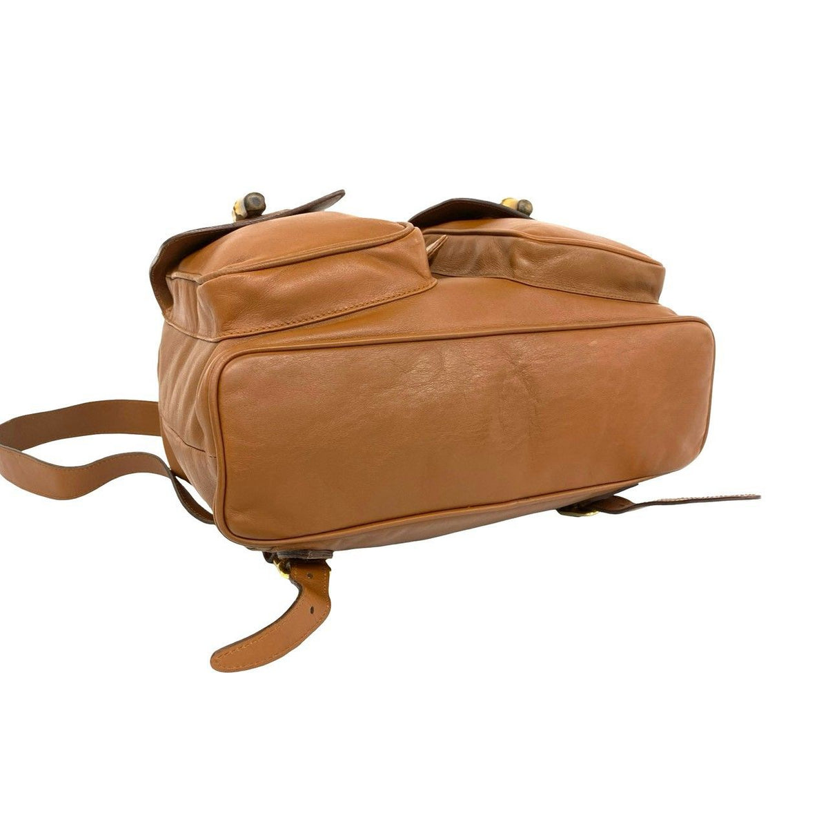 Gucci Vintage Bamboo Leather Backpack Brown — view 7
