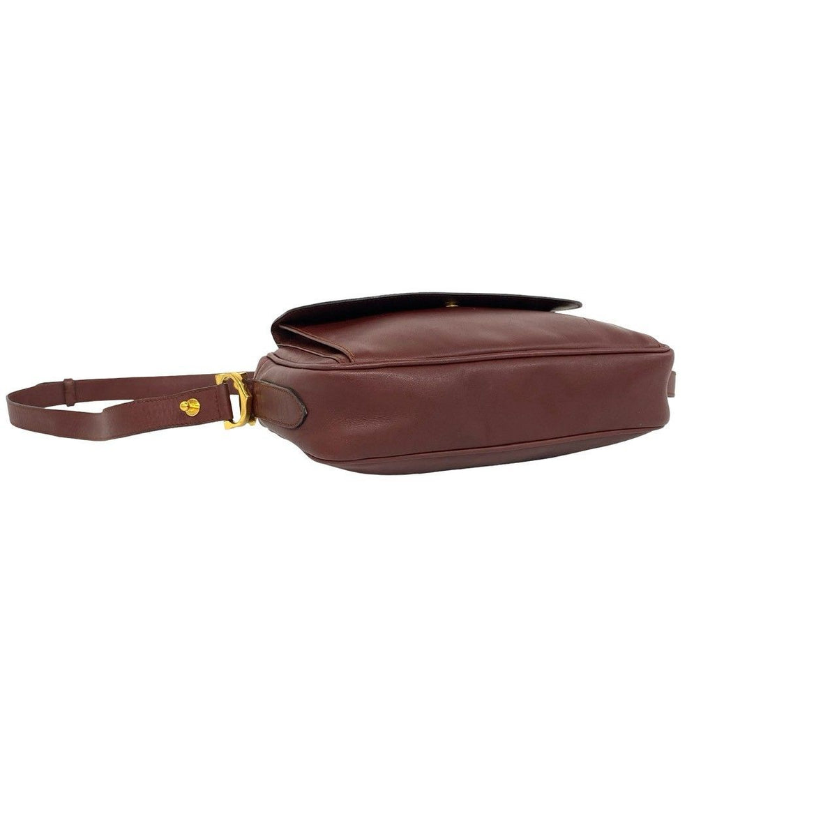 Cartier Vintage Must Line Leather Shoulder Bag Pochette Crossbody Bordeaux — view 7